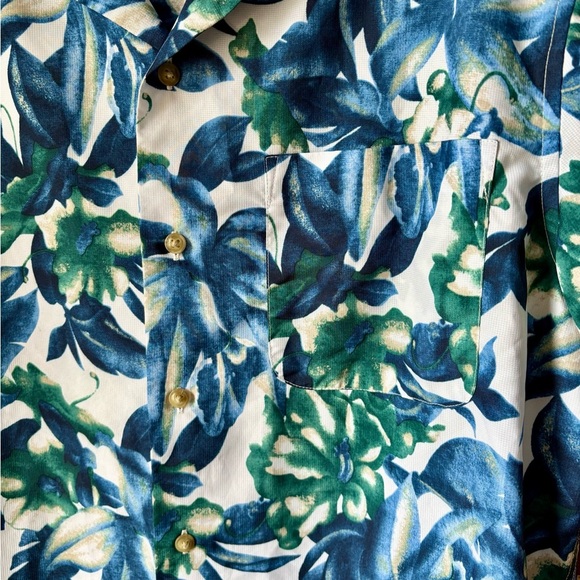 Chaps hawaiian blue and green floral button down - Picture 3 of 5